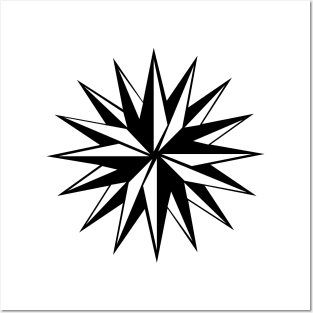 Sixteen pointed star, wind rose without cardinal points Posters and Art